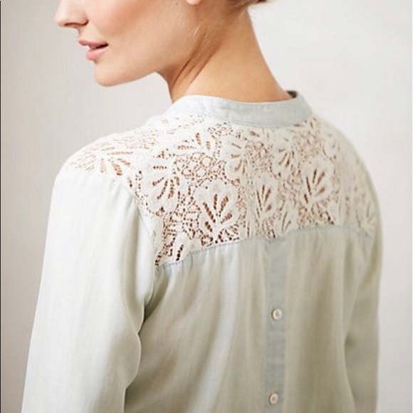 Anthropologie Tops - Anthropologie Edme &Esyllte Chambray Pop Over